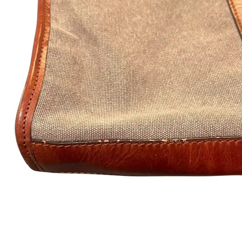 La Portegna X Svbscription Colab Brown Canvas &‎ Leather Laptop Tote Bag RARE